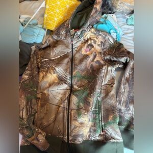 Under Armour Men's Camo Hooded Jacket - Brown Green